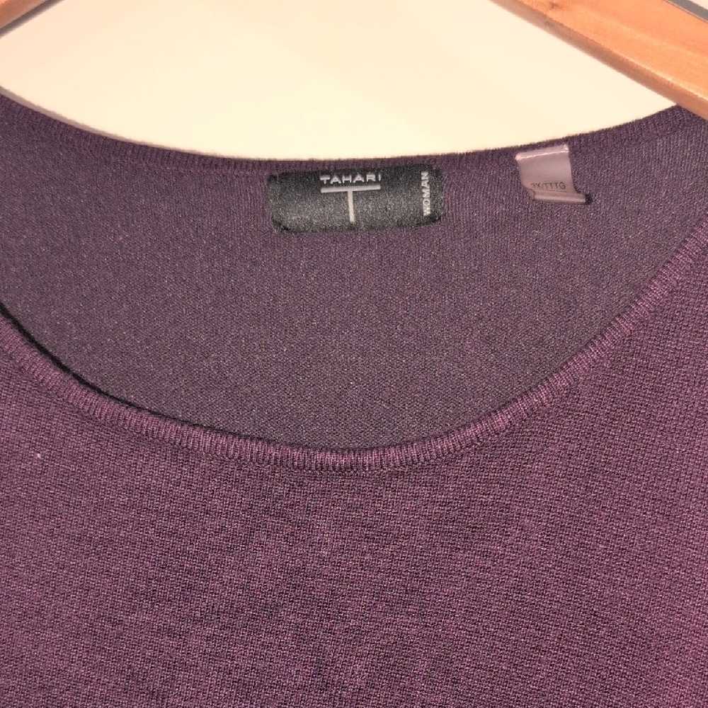 Tahari Deep Purple Knit Top